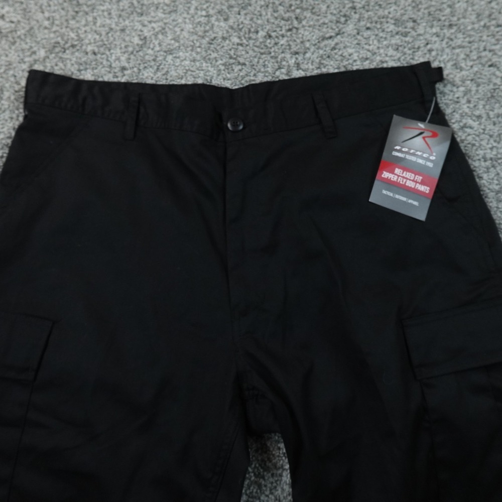 NEW Rothco Pants Mens L Black BDU Relaxed Cargo Tactical Military Army Trouser